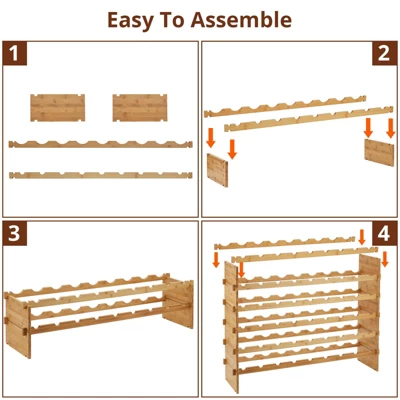 Bamboo Stackable Wine Rack – Free-Standing Bottle Holder Storage Display Shelf For Kitchen, Cellar & Dining Room 3 Bamboo Stackable Wine Rack – Free-Standing Bottle Holder Storage Display Shelf For Kitchen, Cellar & Dining Room - Image 3