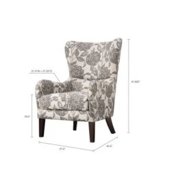 Aria Swoop Upholstered Wing Chair -Baxton Studio Shop GUEST d847c6a6 9c6b 4508 b749 f073a9337340