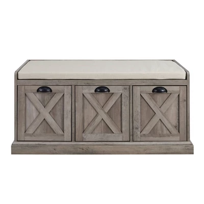 Farmhouse 40" 3 Drawer Storage Bench With Cushion - Saracina Home 2 Farmhouse 40" 3 Drawer Storage Bench With Cushion - Saracina Home - Image 2