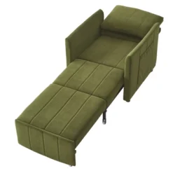 TIRAMISUBEST 5-in-1 Green Convertible Sofa Bed,Space-Saving Sleeper Chair,Adjustable Backrest & Storage, Foldable Futon For Small Spaces, Apartments -Baxton Studio Shop GUEST d88d0e4b 1620 4eb5 87ec 4b97f2c91bdc