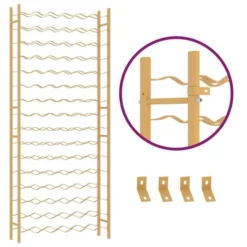 VidaXL Elegant Gold Metal Wine Rack - Freestanding Bottle Holder, Stores 96 Bottles, For Modern Home Bar/Kitchen Storage - 25.2" X 8.7" X 61.8" 13 VidaXL Elegant Gold Metal Wine Rack - Freestanding Bottle Holder, Stores 96 Bottles, For Modern Home Bar/Kitchen Storage - 25.2" X 8.7" X 61.8" -Baxton Studio Shop GUEST d89d68a2 5292 4bd1 be48 5d56ce0cb157