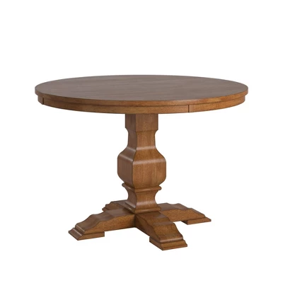 Delaney Two Toned Round Solid Wood Top Dining Table - Inspire Q 2 Delaney Two Toned Round Solid Wood Top Dining Table - Inspire Q - Image 2