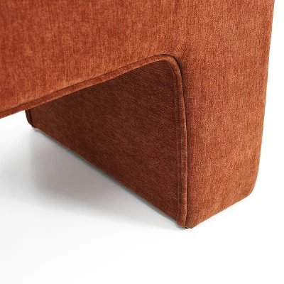 Lily 47" Upholstered Scroll Velvet Waterfall Bench/Chenille Entryway Bench-The Pop Maison 4 Lily 47" Upholstered Scroll Velvet Waterfall Bench/Chenille Entryway Bench-The Pop Maison - Image 4