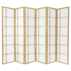 6 Ft. Tall Double Cross Shoji Screen 6 Panels - Oriental Furniture -Baxton Studio Shop GUEST d90d54fe 1b9f 4602 9a6e 4400a93d5a38