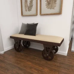 Industrial Wood Bench Brown - Olivia & May -Baxton Studio Shop GUEST d9a9bdf5 8588 4885 ae8c 53a914030950