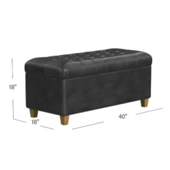 Ainsley Button Tufted Storage Bench Faux Leather - HomePop -Baxton Studio Shop GUEST d9b437ef abdb 4c51 8365 b9851486f2f6
