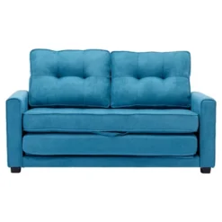 59.4" Upholstered Loveseat Sofa Couch, Pull-Out Sofa Bed With Side Pocket-ModernLuxe -Baxton Studio Shop GUEST da27feaf f311 4e8f aa94 7749f3fc871d