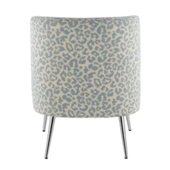 Fran Contemporary Slipper Chair Chrome/Blue Leopard Fabric - LumiSource -Baxton Studio Shop GUEST da679bff ba35 4e96 9379 a3d4b5c20321