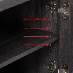 Hollywood Cabinet With Doors TV Stand For TVs Up To 80" Dark Gray - CorLiving -Baxton Studio Shop GUEST da7e62d1 ab48 472a 821b a4775ccf4d62