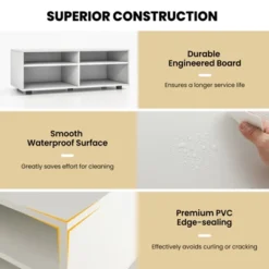 Costway TV Stand 4 Cubby TV Console Table With Adjustable Shelves Modern Home Media Entertainment Center -Baxton Studio Shop GUEST da85218d 2cb9 40a8 8ac2 2c9539b621e6