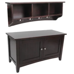 Shaker Cottage Storage Coat Hook With Cabinet Bench Set - Alaterre Furniture -Baxton Studio Shop GUEST dac6dead 1557 4a01 b238 e5ebb514c93e