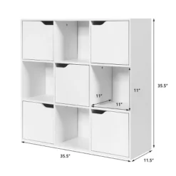 Costway 9 Cube Bookcase Cabinet Wood Bookcase Storage Shelves Room Divider Organization