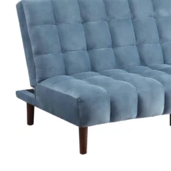 76" Yolandi Futon Teal Velvet/Dark Walnut Finish - Acme Furniture 10 76" Yolandi Futon Teal Velvet/Dark Walnut Finish - Acme Furniture -Baxton Studio Shop GUEST dad55547 52fb 45c9 8590 71362592bdab