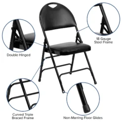 Flash Furniture 4 Pack HERCULES Series Extra Large Ultra-Premium Triple Braced Metal Folding Chair With Easy-Carry Handle -Baxton Studio Shop GUEST dafbc75d 885a 4655 8972 df4b0194c9c7