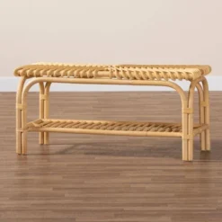 Himari Rattan Accent Bench Natural Brown - Baxton Studio: Handcrafted, Entryway, Bedroom, Shelf Storage -Baxton Studio Shop GUEST db3722d3 00e2 4064 9ce6 3ad40a3ee49b