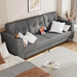 83.5" 3 Seater Sofa Couch With Storage Armrests For Living Room, Comfy Sofa Couch With Wide Seat 14 83.5" 3 Seater Sofa Couch With Storage Armrests For Living Room, Comfy Sofa Couch With Wide Seat -Baxton Studio Shop GUEST db675ebb 60bd 41f1 9d33 a08df7265706