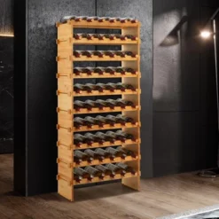 Stackable Wine Rack, Solid Wood Storage, Freestanding Floor & Countertop -Baxton Studio Shop GUEST db6c55d5 143b 4ff4 9d32 3eb392a2c79f