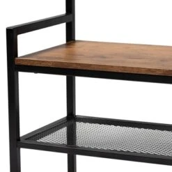 Edan Wood And Metal Freestanding Coat Hanger Walnut Brown/Black - Baxton Studio -Baxton Studio Shop GUEST db704a30 20fc 481f a416 c0d14314f5bc
