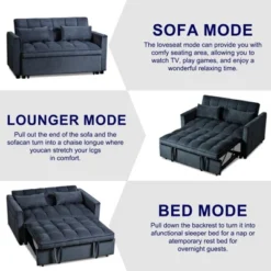 TiramisuBest 2-Seater Convertible Velvet Loveseat Sofa Bed – Pull-Out Sleeper Couch With Side Pocket, Adjustable Backrest & Scroll Arm Design,Gray 17 TiramisuBest 2-Seater Convertible Velvet Loveseat Sofa Bed – Pull-Out Sleeper Couch With Side Pocket, Adjustable Backrest & Scroll Arm Design,Gray -Baxton Studio Shop GUEST db73f7c5 1aae 43b5 a984 a200a657c8ef