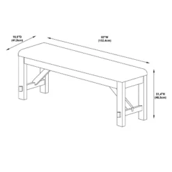 Jackson Bench Dark Hazelnut Brown - Powell Company -Baxton Studio Shop GUEST db80da61 9c64 4a37 b236 4442a434aa3f