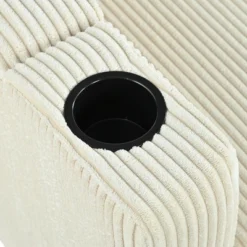 82.5"W Modern L-Shaped Sectional Sofa With Storage Chaise, Cup Holders And USB Ports, Corduroy Upholstered Fabric Sofa Couch - ModernLuxe -Baxton Studio Shop GUEST dc2ffc1e 8a97 4270 ab6f 41b72bece020