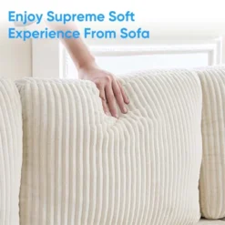 Mjkone 110" U-Shaped Sectional Sofa Couches With Double Chaises And Sleepable Armrests,Corduroy Upholstered 4-Seater Sofa -Baxton Studio Shop GUEST dc4e50f1 3fc1 49ea be40 a21486701d26