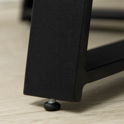 HOMCOM Round Coffee Table, Accent Center Table Steel Legs Living Room Furniture, Wooden Coffee Table, Light Gray 5 HOMCOM Round Coffee Table, Accent Center Table Steel Legs Living Room Furniture, Wooden Coffee Table, Light Gray - Image 5