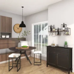 Metal Geometric 7 Bottle Wall Wine Rack With 5 Glass Holder Slots Black - Olivia & May -Baxton Studio Shop GUEST dc807fc8 5474 43df 96c0 dc32f37ea6ca