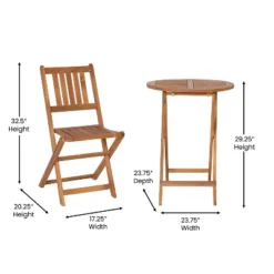 Flash Furniture Indoor/Outdoor Acacia Wood Folding Table And 2 Chair Bistro Set In Natural 16 Flash Furniture Indoor/Outdoor Acacia Wood Folding Table And 2 Chair Bistro Set In Natural -Baxton Studio Shop GUEST dccd9de7 a1bc 4417 aa17 2755faf1d27a