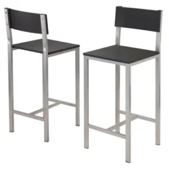 3pc Hanley Counter Height Dining Set With 2 Stools Metal/Black/Slate Gray - Winsome 6 3pc Hanley Counter Height Dining Set With 2 Stools Metal/Black/Slate Gray - Winsome -Baxton Studio Shop GUEST dcf2f24d 6fba 479f 9444 9f1b50f1d61a