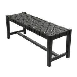 Modern Leather Woven Bench Black - Olivia & May 7 Modern Leather Woven Bench Black - Olivia & May -Baxton Studio Shop GUEST dd1ee632 a123 486b 8003 dd03a9ae0a6e