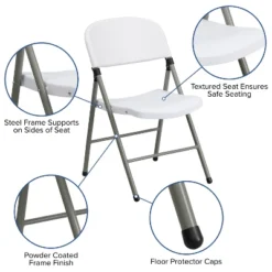 Emma And Oliver 2 Pack Commercial White Plastic Event Party Rental Folding Chair -Baxton Studio Shop GUEST dd4c808a faf9 439f 8980 9d4fea43f4aa