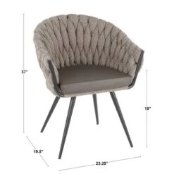 Braided Matisse Contemporary Armchair Black/Gray/Cream - LumiSource -Baxton Studio Shop GUEST dd629d7e 3eec 4b15 a75e 668fc781be44