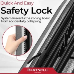 Bartnelli Classic Ironing Board With Iron Rest 43x13" Adjustable Height 4-Layer Cover, Made In Europe -Baxton Studio Shop GUEST dd9cb8ca 8f94 4a8f ad8c 3857da5dc997