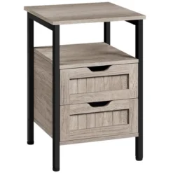 Yaheetech Wooden Bedside Table End Table With Open Shelf For Bedroom Living Room -Baxton Studio Shop GUEST ddbba94e fb7e 4a75 99c4 7716408a0925