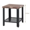 Industrial End Table 2-Tier Side Table W/Storage Shelf Rustic Sofa Table Black