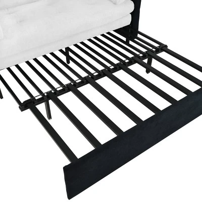 74.01" Chenille Convertible Pull Out Loveseat Sofa Bed With Thicked Cushions And Side Storage, Queen Size Sofa Bed 15 74.01" Chenille Convertible Pull Out Loveseat Sofa Bed With Thicked Cushions And Side Storage, Queen Size Sofa Bed - Image 15