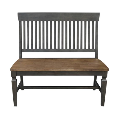 Vista Slatback Bench Hickory Brown - International Concepts 2 Vista Slatback Bench Hickory Brown - International Concepts - Image 2