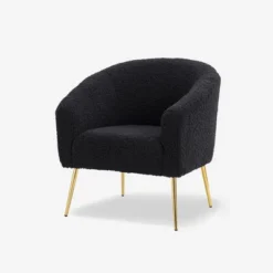 Vicenza Wooden Upholstered Accent Chair Contemporary Living Room Chair Polyester Barrel Chair With Metal Legs For Bedroom | Karat Home -Baxton Studio Shop GUEST de069595 c5dd 4050 abe8 8d1288a1f426