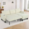 82.5"W Modern L-Shaped Sectional Sofa With Storage Chaise, Cup Holders And USB Ports, Corduroy Upholstered Fabric Sofa Couch - ModernLuxe