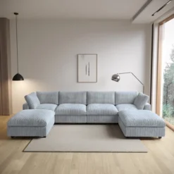 WJShome Cloud Couch Modular Sectional Sofa,157" Oversized U Shaped Couch With Ottoman,6 Seater Convertible Sofa For Living Room 9 WJShome Cloud Couch Modular Sectional Sofa,157" Oversized U Shaped Couch With Ottoman,6 Seater Convertible Sofa For Living Room -Baxton Studio Shop GUEST de45da96 c5f5 4326 a209 354509dcda7c