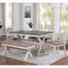 6pc Arga Solid Wood Dining Set Gray/Antique White - HOMES: Inside + Out