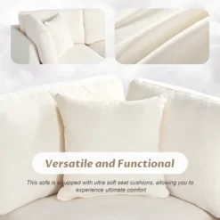 128" Upholstered Modular Sectional Sofa With Removable Storage Ottoman, 2 Hidden Cup Holders-ModernLuxe -Baxton Studio Shop GUEST ded46e76 63df 4c82 a138 63bf57ca6481