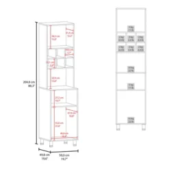 80" H Tall Bathroom Storage Cabinet With 2 Barn Doors, Narrow Storage Unit, Adjustable Shelves, Floor Cabinet For Bathroom, Living Room, Entryway -Baxton Studio Shop GUEST df33f42d c77a 4dfe 9f34 dc6284561652