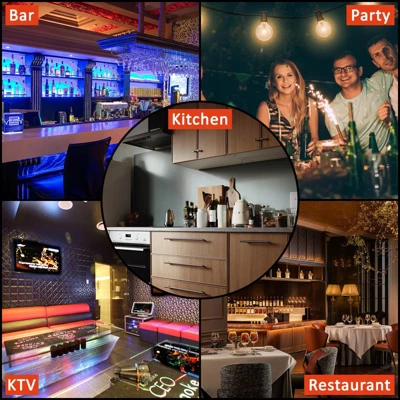 LED Lighted Liquor Bottle Display, Square 3-Step 48-Inch Wall Mounted Acrylic Liquor Shelf With Remote & App Control 6 LED Lighted Liquor Bottle Display, Square 3-Step 48-Inch Wall Mounted Acrylic Liquor Shelf With Remote & App Control - Image 6