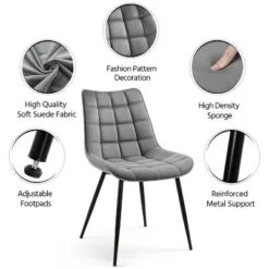 Yaheetech Set Of 2 Dining Kitchen Chairs With Backrest For Kitchen, Gray 7 Yaheetech Set Of 2 Dining Kitchen Chairs With Backrest For Kitchen, Gray -Baxton Studio Shop GUEST dfbbe75e 4407 403a 945e 069fc75c3d71