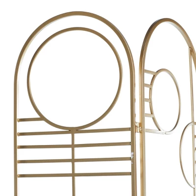 Modern Metal Room Divider Screen Gold - Olivia & May 3 Modern Metal Room Divider Screen Gold - Olivia & May - Image 3