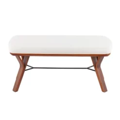 42" Folia Bench Polyester/Wood Walnut/Cream - LumiSource -Baxton Studio Shop GUEST e025a216 3f05 4b43 b5ef d3133f82104c