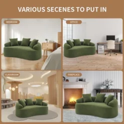 NicBex Modern Chenille Upholstered Curved Loveseat Sofa Couch With 3 Pillows,2-Seater Futon Couch Sofa For Living Room,Bedroom -Baxton Studio Shop GUEST e03e01ef 5bdc 4dd1 bd29 c48e212eb6f2