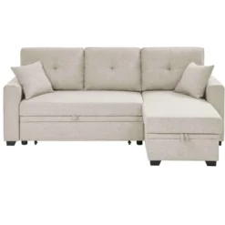 Racxily 84in Sectional Sofa, Pull Out Sleeper Couch Bed, L-Shaped Corner Reversible Sofas With Storage Chaise Apartment Living Room 19 Racxily 84in Sectional Sofa, Pull Out Sleeper Couch Bed, L-Shaped Corner Reversible Sofas With Storage Chaise Apartment Living Room -Baxton Studio Shop GUEST e060c587 bdd8 450e aa27 f9f627323be4